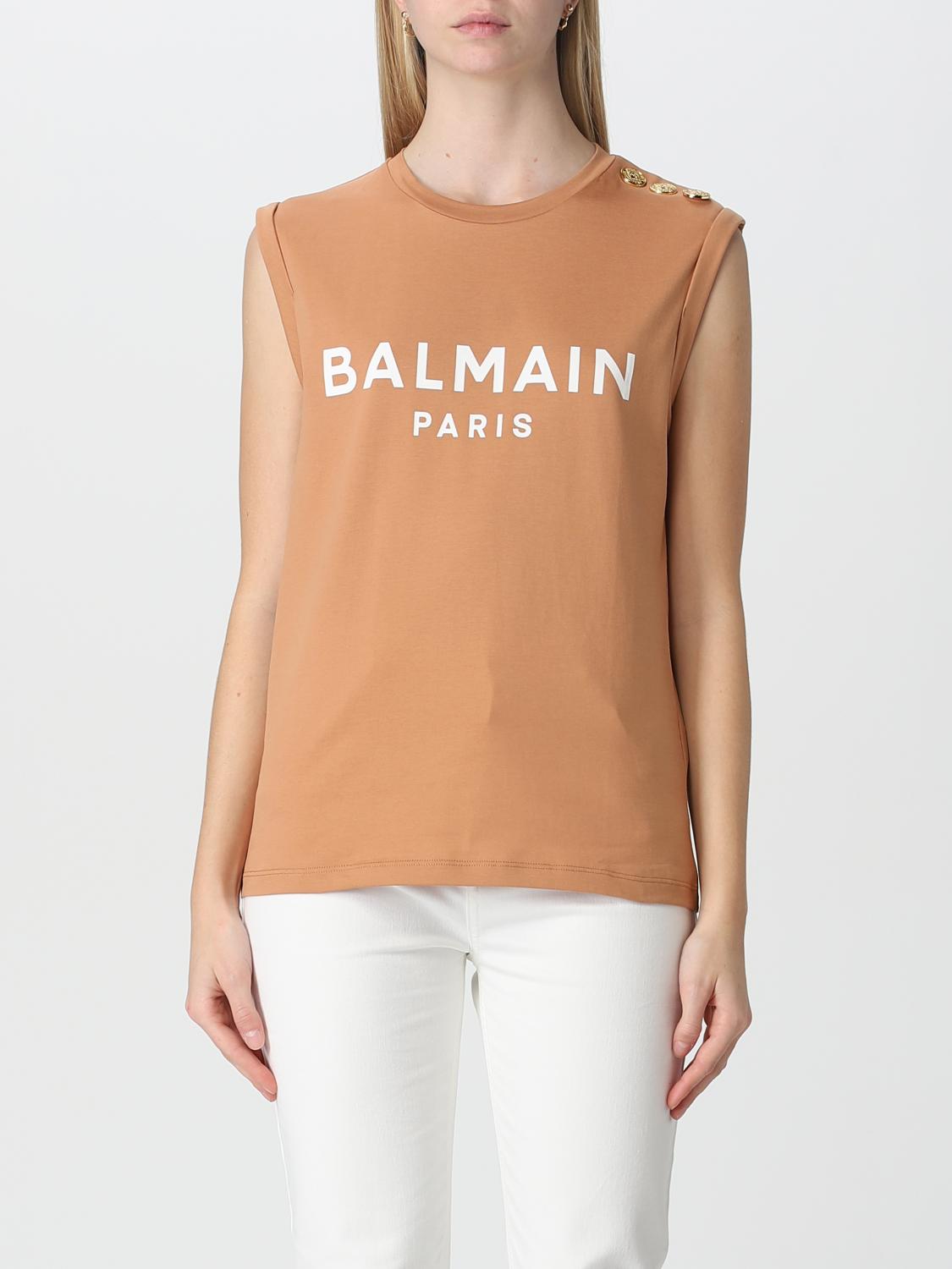BALMAIN CAMISETA: Top mujer Balmain, Beige - Img 1