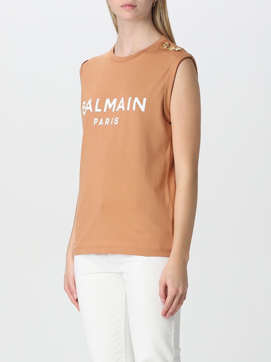 BALMAIN CAMISETA: Top mujer Balmain, Beige - Img 4