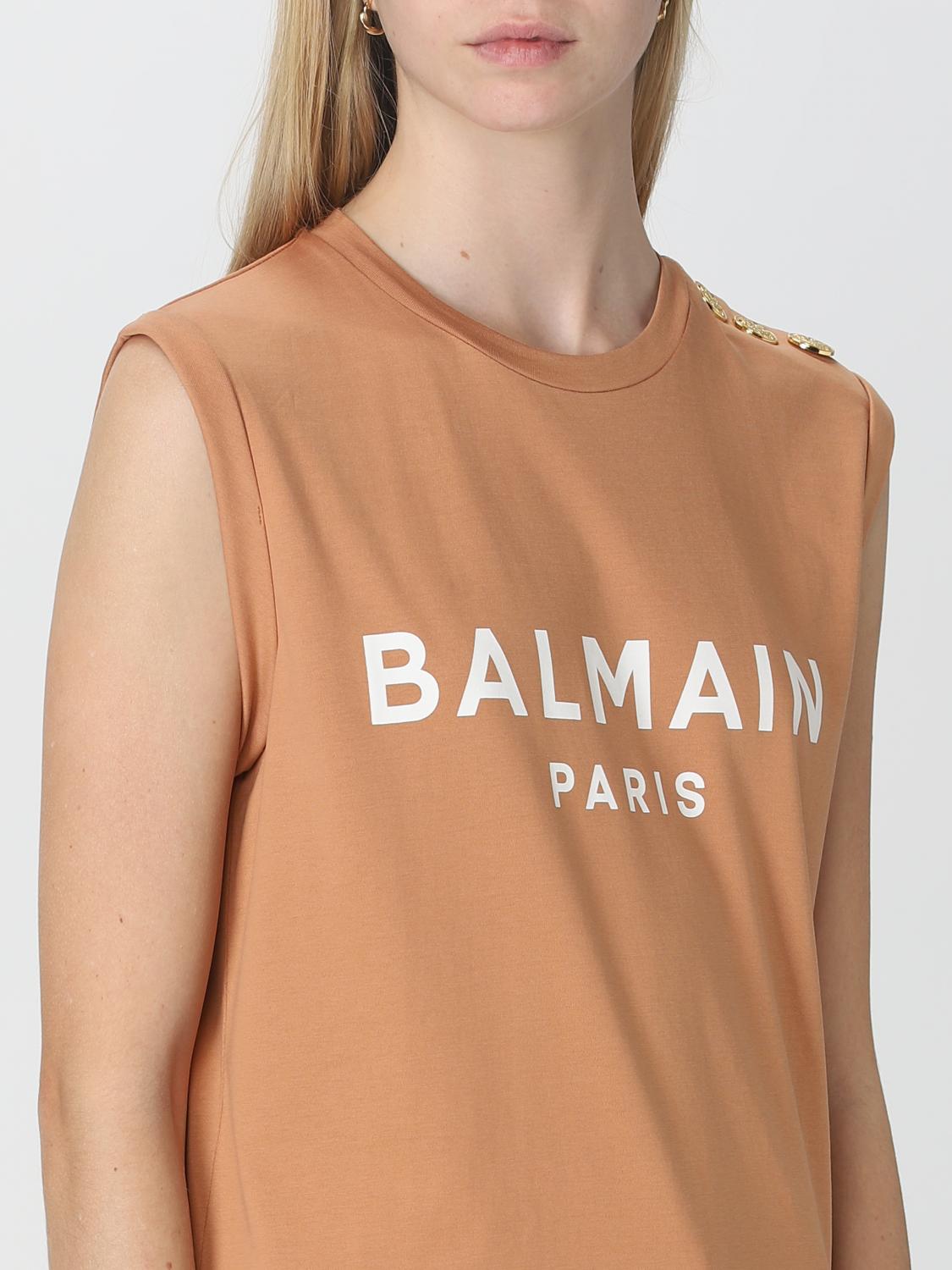 BALMAIN CAMISETA: Top mujer Balmain, Beige - Img 5