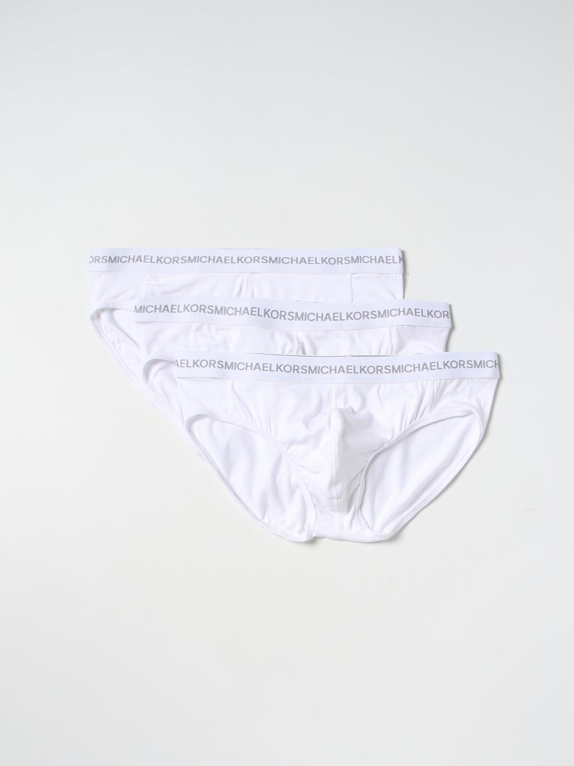 MICHAEL KORS INTIMO: Set 3 slip Michael Kors in cotone stretch, Bianco - Img 1
