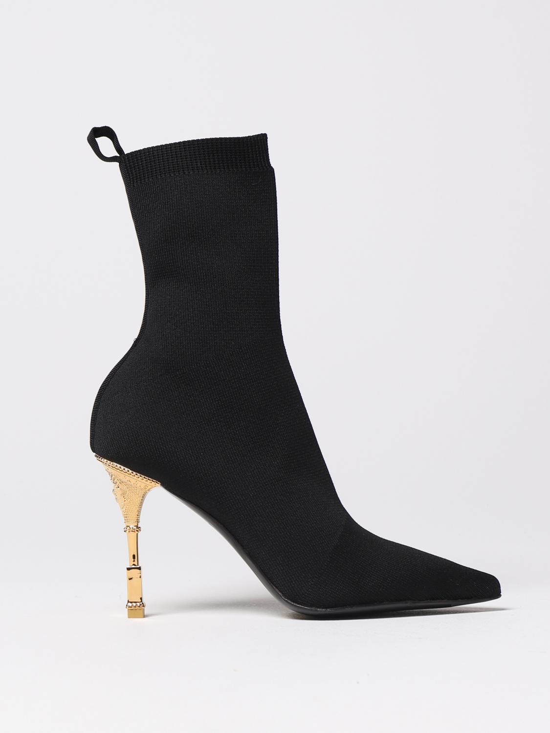 BALMAIN STIVALETTI: Stivaletto Balmain in maglia stretch, Nero - Img 1