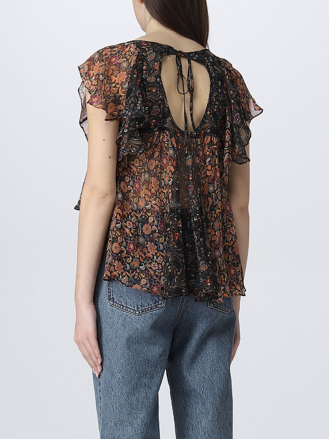 ISABEL MARANT TOP: Blusa Isabel Marant in tessuto stampato, Nero - Img 2
