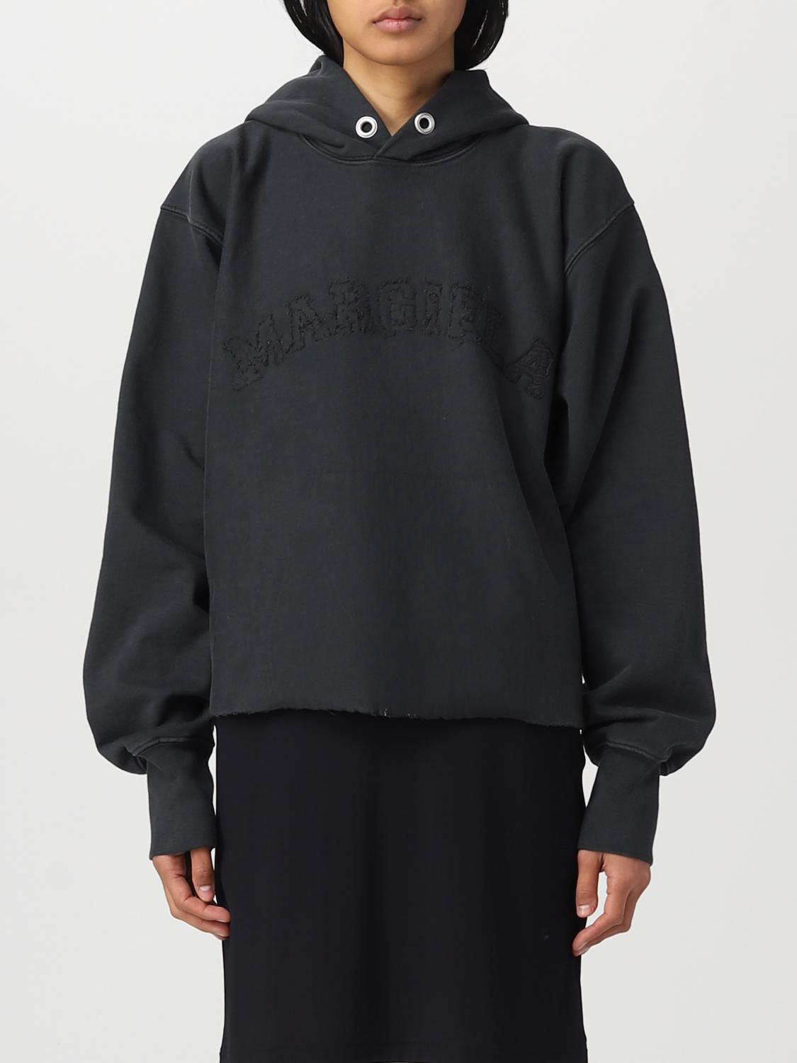 MAISON MARGIELA:スウェットシャツ レディース - ブラック MAISON MARGIELA:スウェットシャツ レディース - ブラック