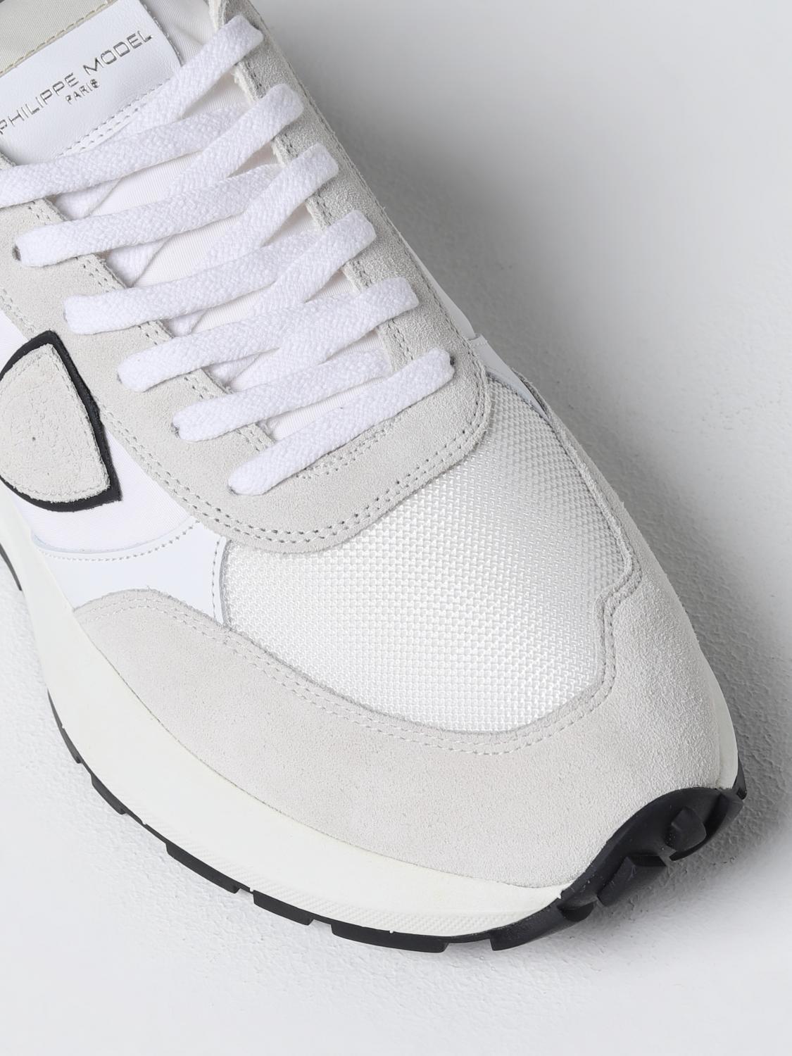 PHILIPPE MODEL SNEAKERS: Sneakers Antibes Philippe Model in camoscio e mesh, Bianco - Img 4
