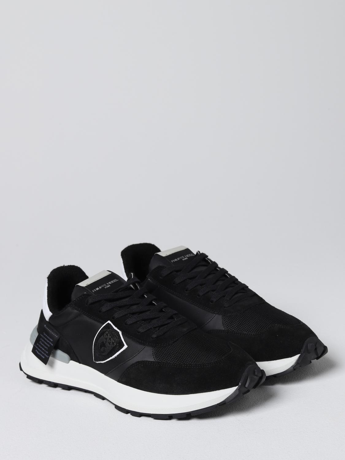 PHILIPPE MODEL SNEAKERS: Sneakers Antibes Philippe Model in camoscio e mesh, Nero - Img 2