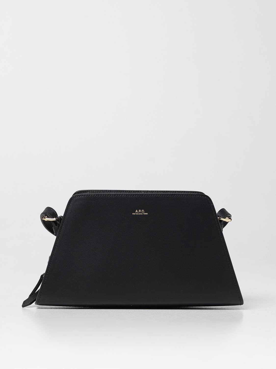 A.P.C. BORSA A TRACOLLA: Borsa Tetra A.P.C. in pelle, Nero - Img 1