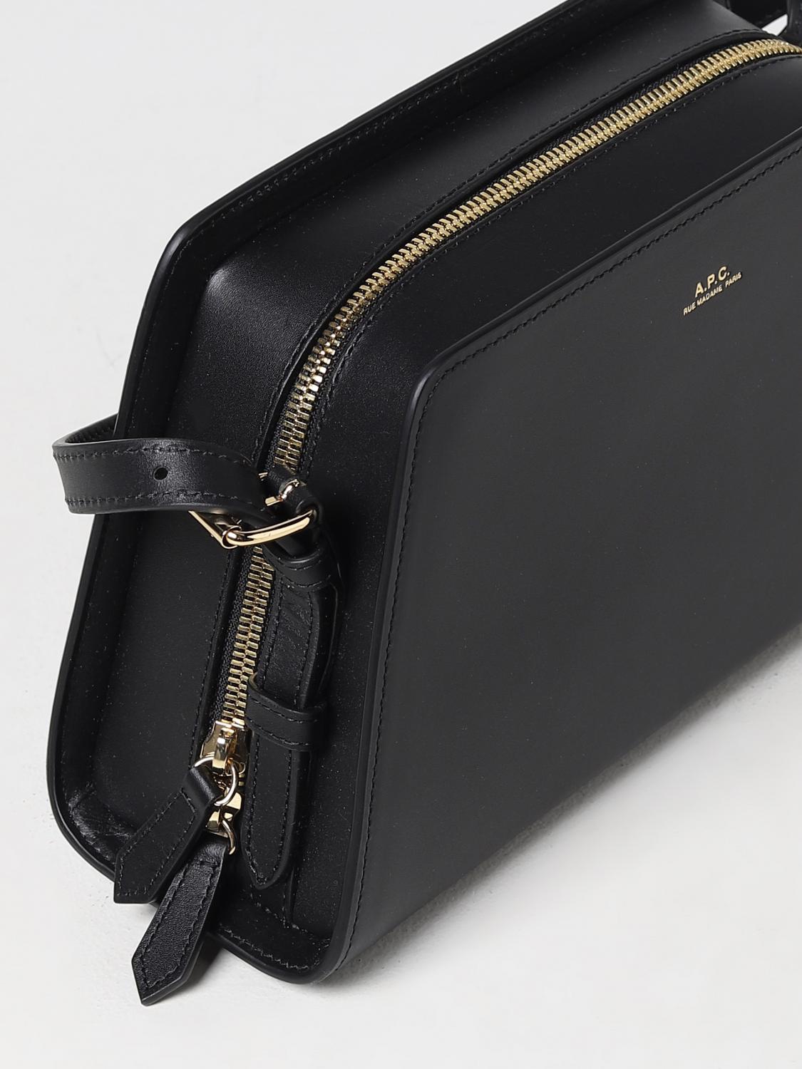 A.P.C. BORSA A TRACOLLA: Borsa Tetra A.P.C. in pelle, Nero - Img 3