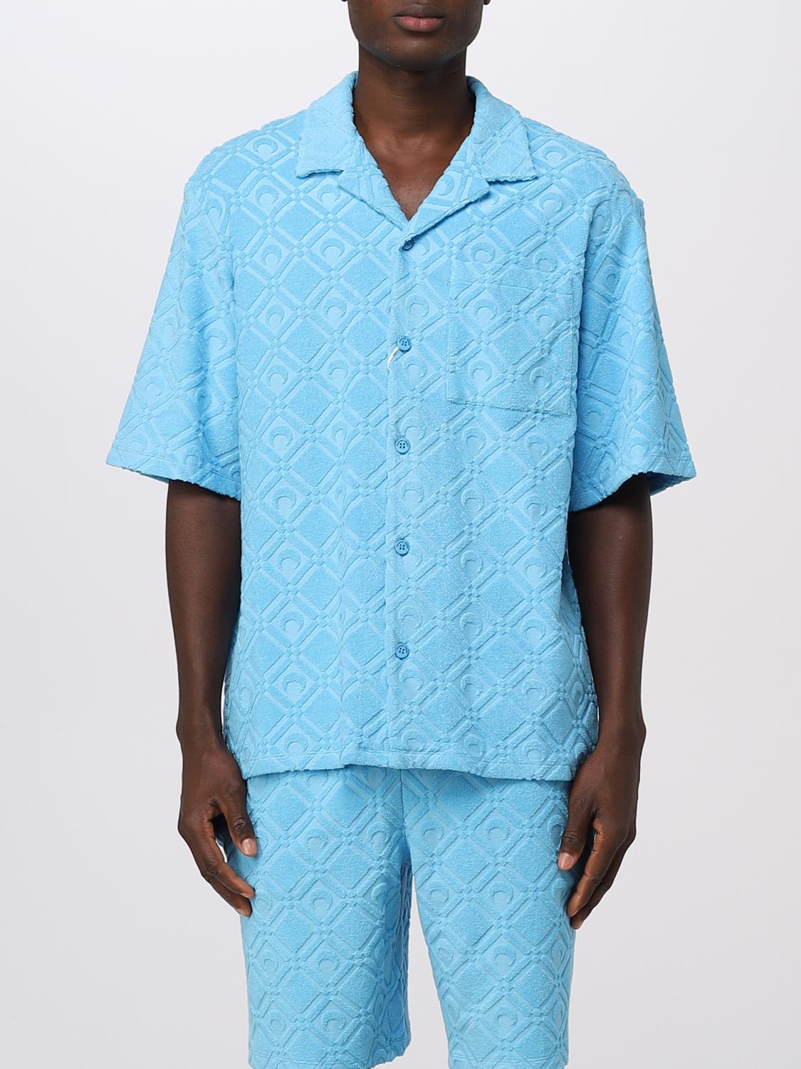 MARINE SERRE SHIRT: Shirt men Marine Serre, Gnawed Blue - Img 1