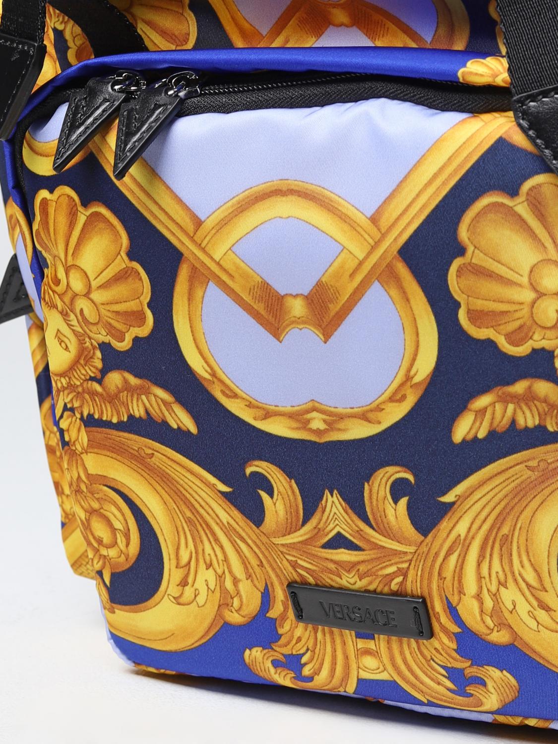 barocco pattern leather palazzo backpack Versace Black Shoulder Bag Moore is a modern backpack designed for work Versace Barocco Backpack in Black