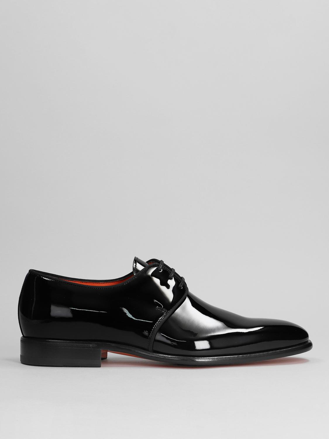 SANTONI SCARPE STRINGATE: Scarpe stringate uomo Santoni, Nero - Img 1