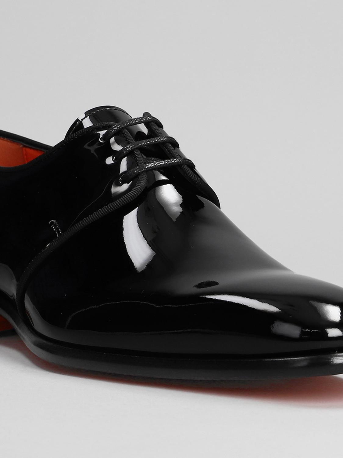 SANTONI SCARPE STRINGATE: Scarpe stringate uomo Santoni, Nero - Img 5