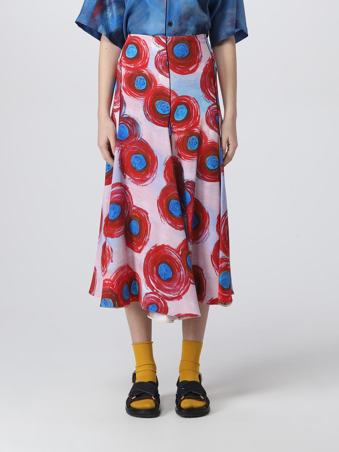 MARNI: skirt in viscose - Red | Marni skirt GOMA0550A0UTV976