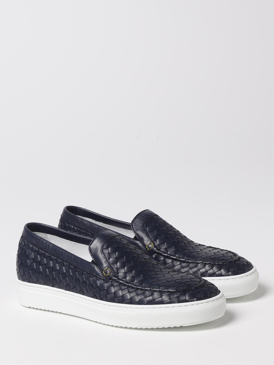 DOUCAL'S MOCASSINI: Mocassino Manila Doucal's in pelle intrecciata, Blue - Img 2