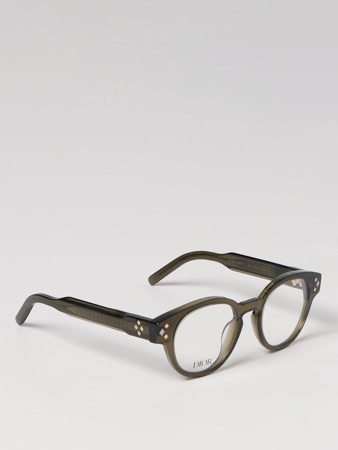 DIOR OCCHIALI DA VISTA: Occhiali da vista Christian Dior in acetato, Verde - Img 1