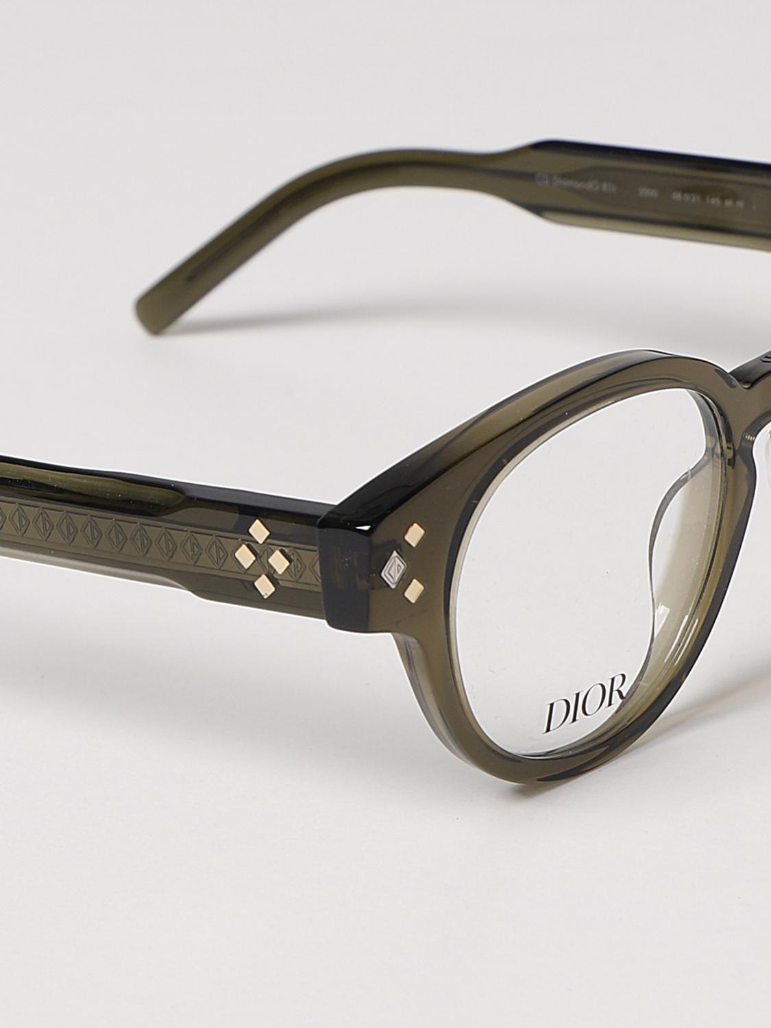 DIOR OCCHIALI DA VISTA: Occhiali da vista Christian Dior in acetato, Verde - Img 4