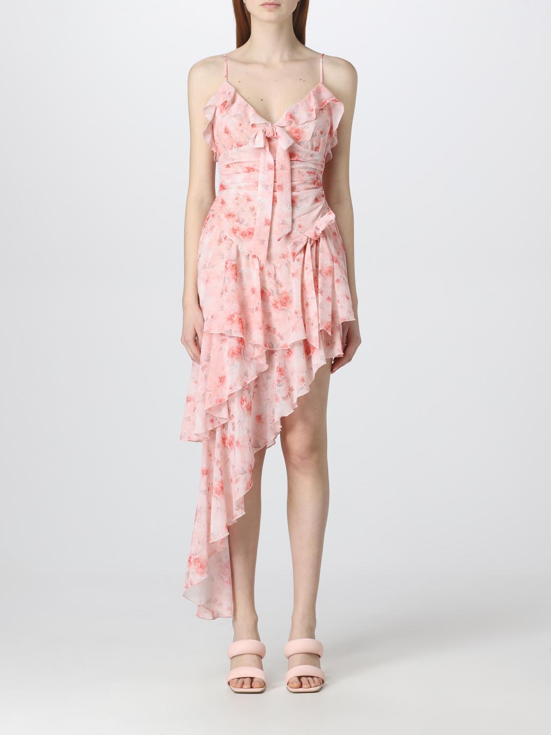 aniye by pink dress Aniye By Carmen Ruffled Tie Neck Mini Dress | Pink