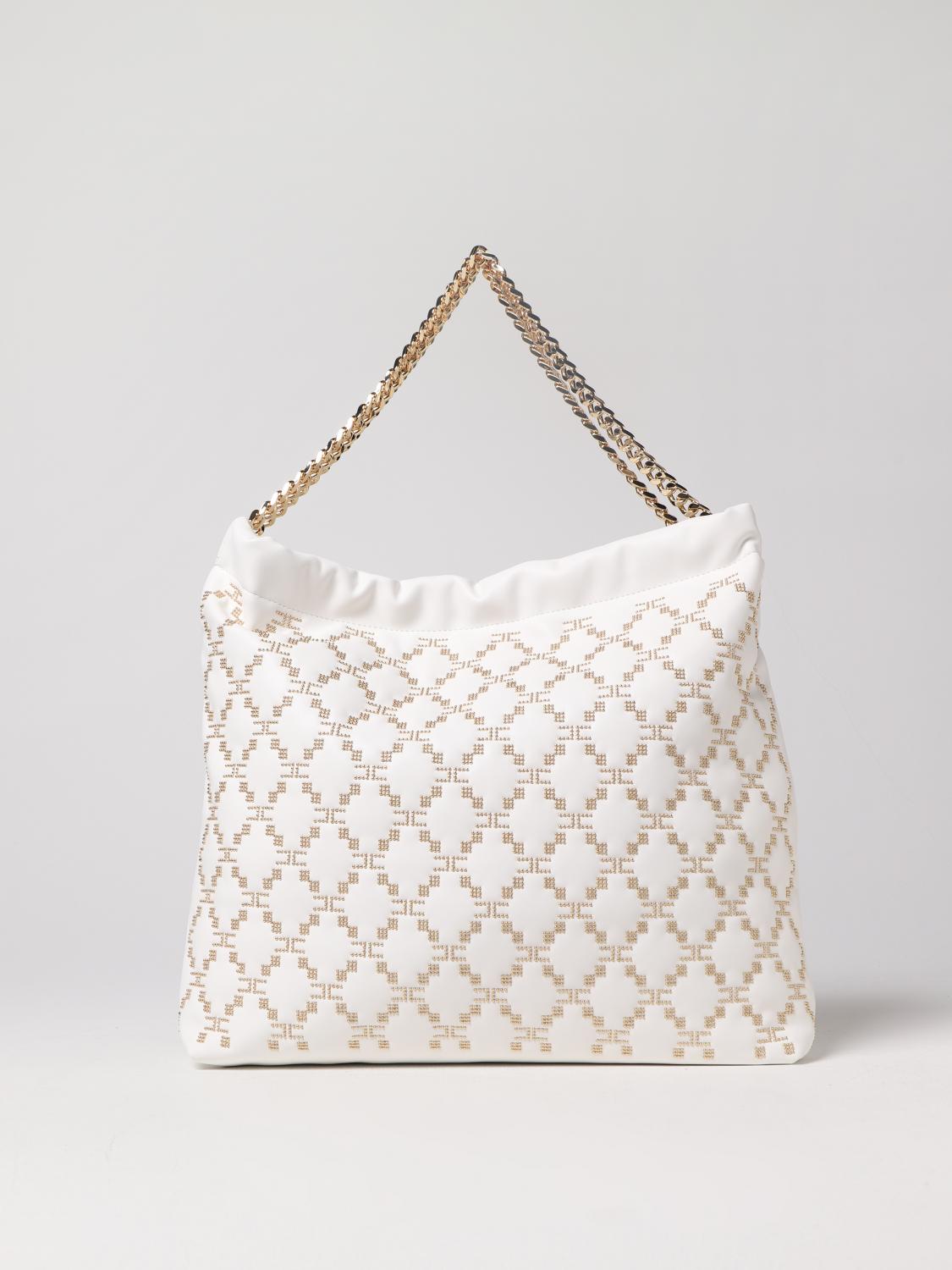 ELISABETTA FRANCHI BORSA TOTE: Borsa Elisabetta Franchi in pelle sintetica, Avorio - Img 1