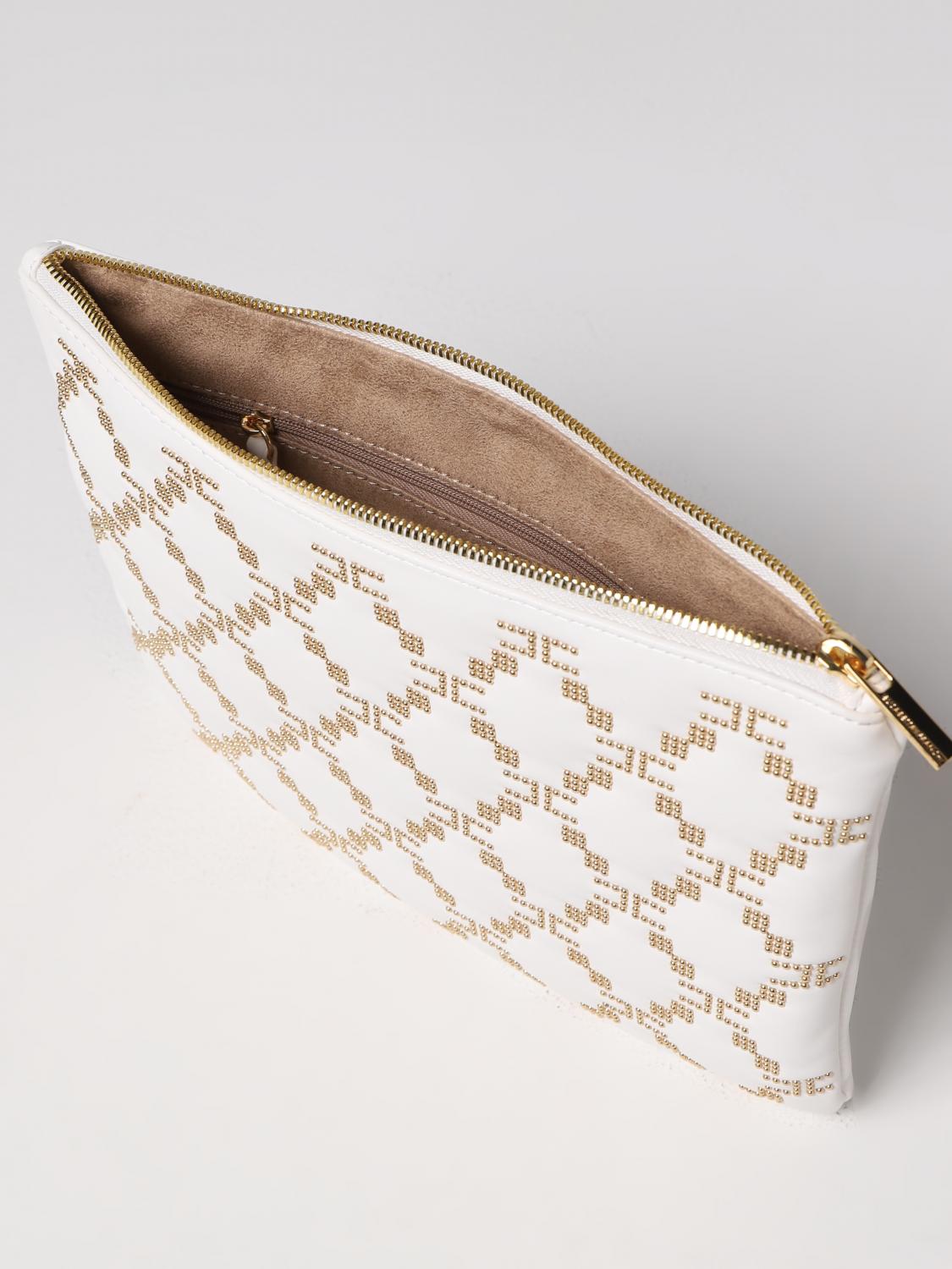 ELISABETTA FRANCHI CLUTCH: Clutch Elisabetta Franchi in pelle sintetica, Avorio - Img 3