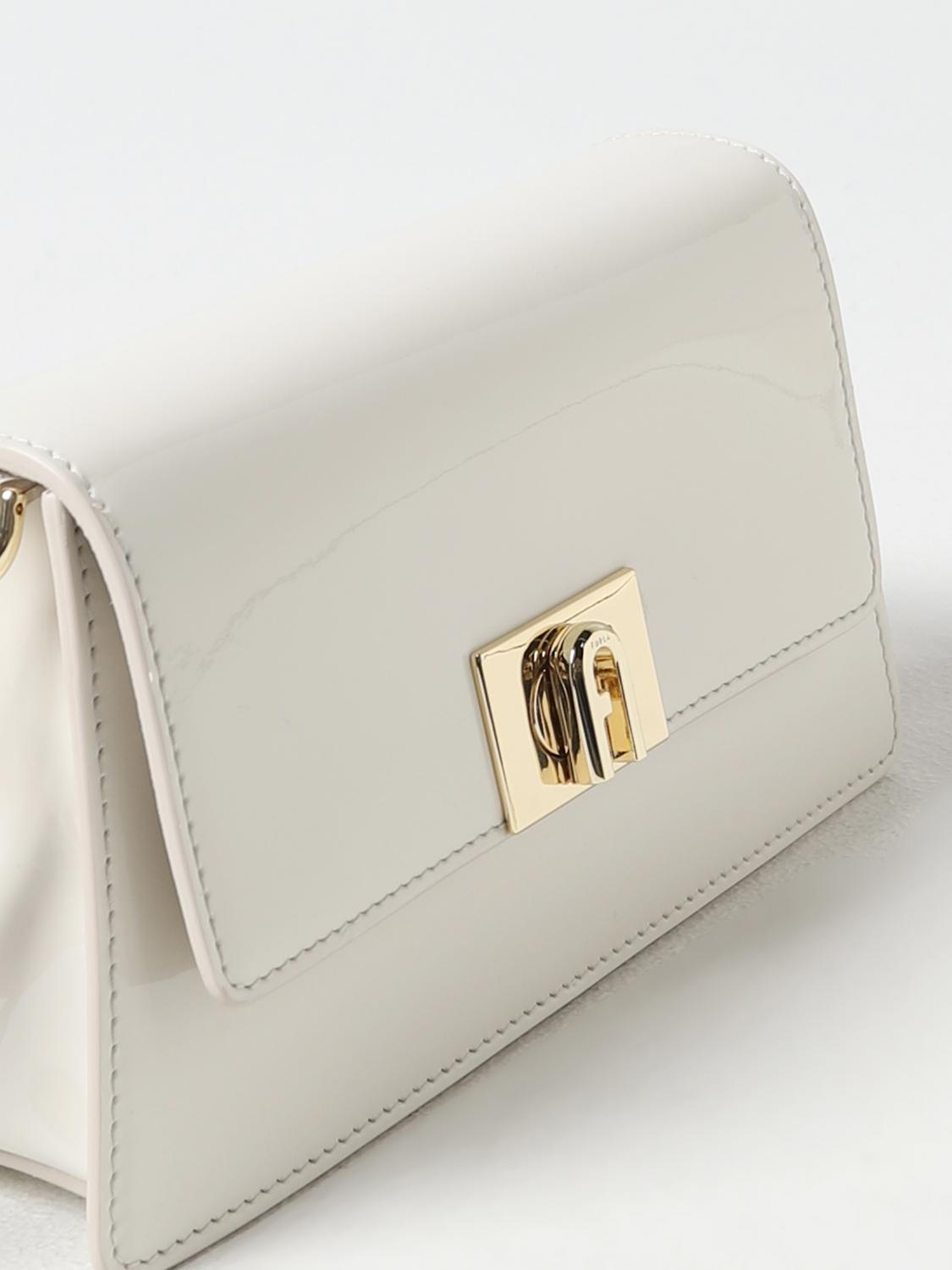FURLA BORSA MINI: Borsa Zoe Furla in vernice, Avorio - Img 4
