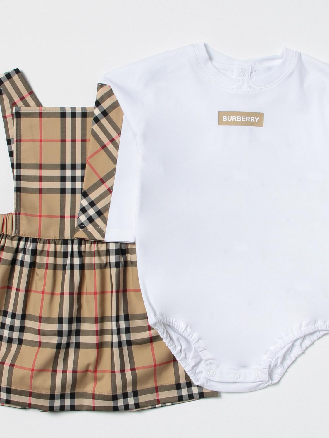 BURBERRY：ロンパース ボーイ - ベージュ | GIGLIO.COMオンラインの