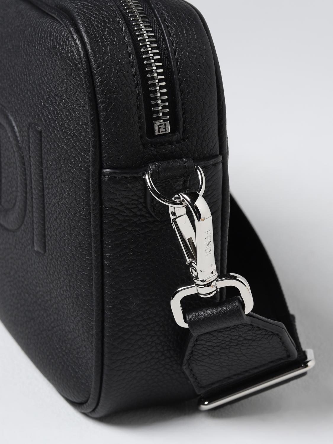 FENDI ショルダーバッグ: Fendi エンボスロゴ入りグレインレザーバッグ, ブラック - Img 3