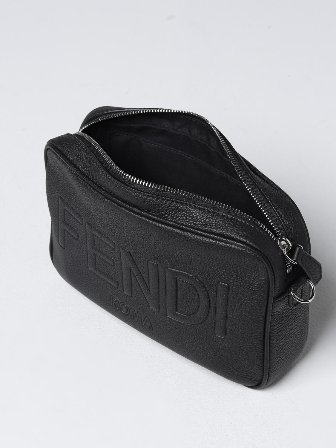 FENDI ショルダーバッグ: Fendi エンボスロゴ入りグレインレザーバッグ, ブラック - Img 4