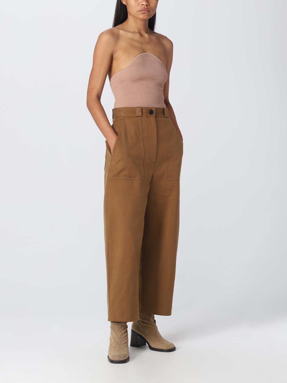 KHAITE PANTALONI: Pantalone Khaite in misto cotone e viscosa, Cammello - Img 2