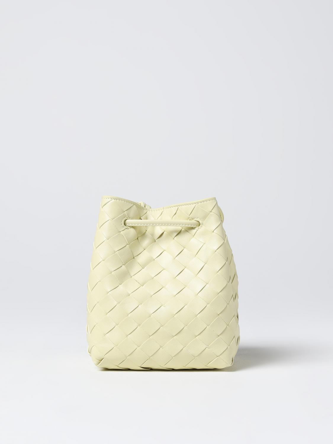 BOTTEGA VENETA BORSA MINI: Borsa Bottega Veneta in pelle intrecciata, Giallo - Img 1