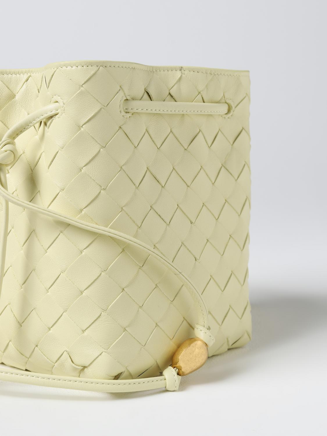 BOTTEGA VENETA BORSA MINI: Borsa Bottega Veneta in pelle intrecciata, Giallo - Img 4