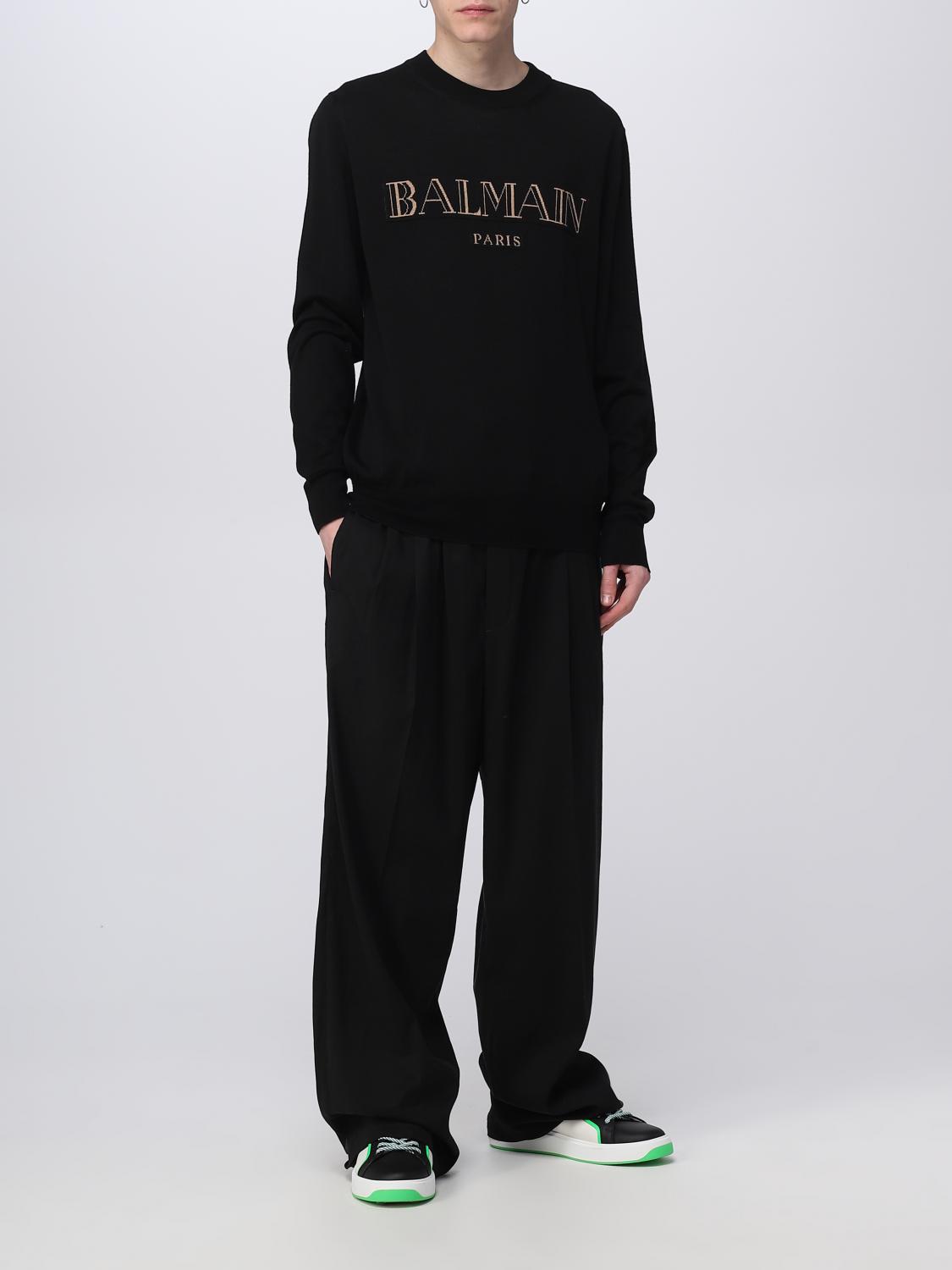BALMAIN SWEATER: Balmain sweater in Merino wool, Black - Img 2