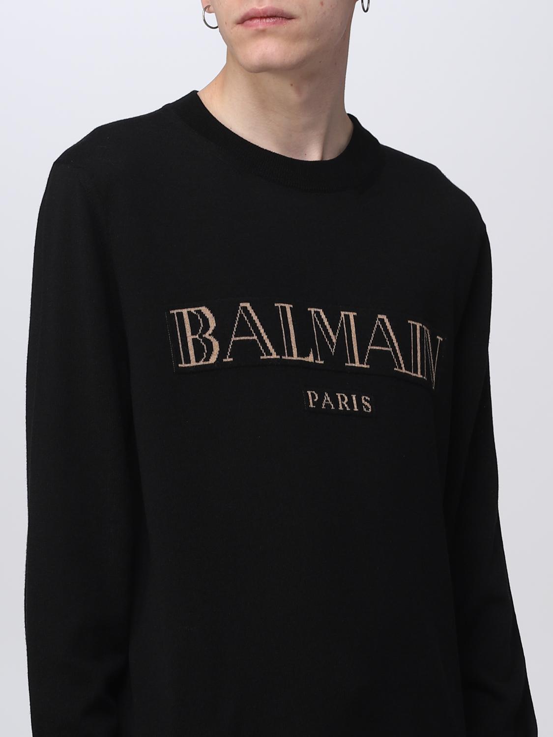 BALMAIN SWEATER: Balmain sweater in Merino wool, Black - Img 5