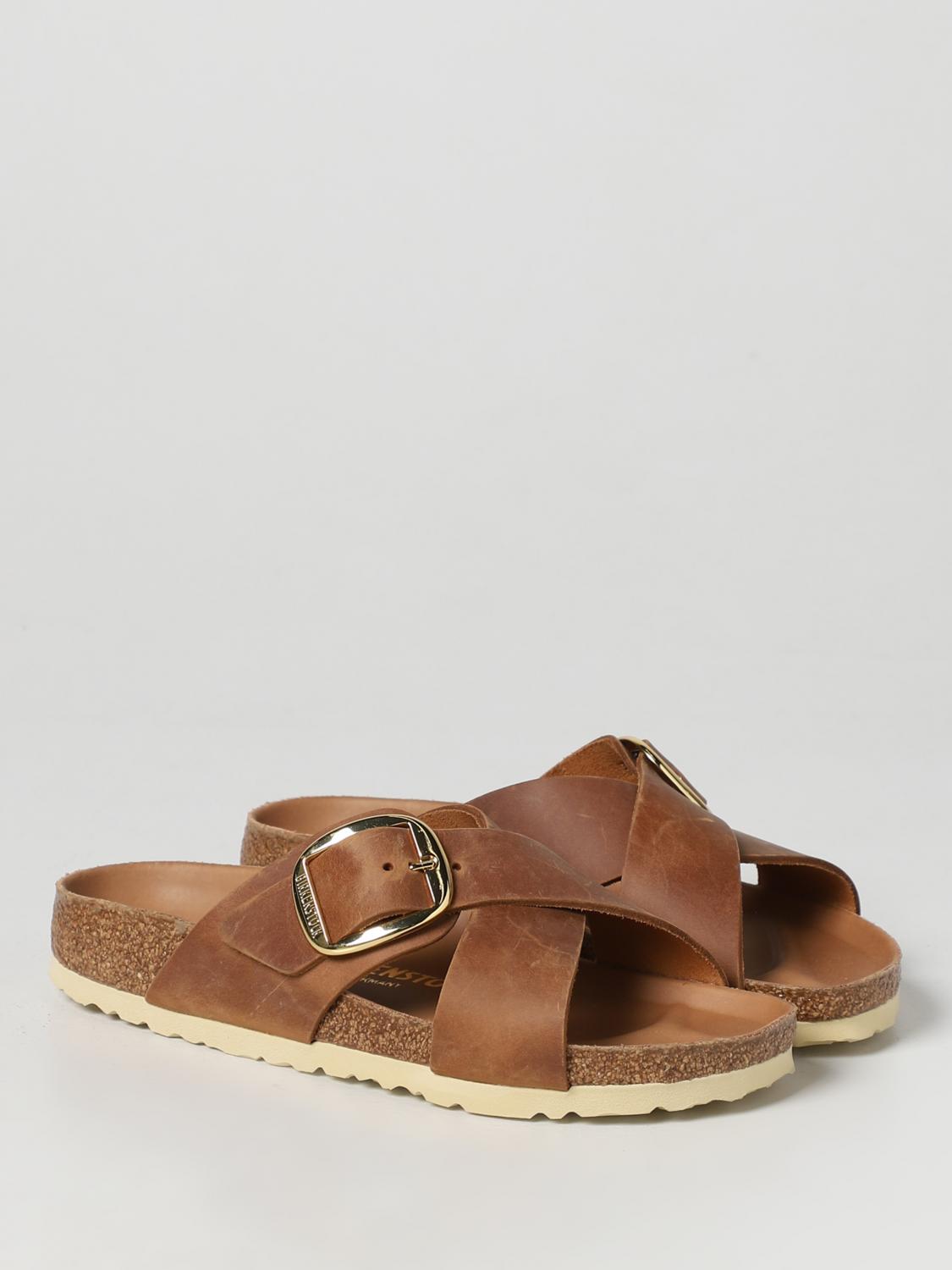 BIRKENSTOCK SANDALI BASSO: Sandalo Siena Big Buckle Birkenstock in pelle oliata, Marrone - Img 2