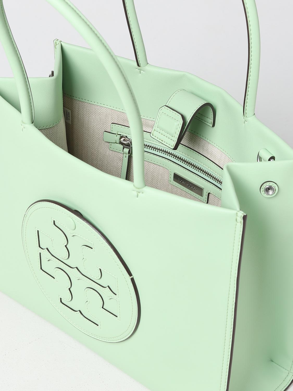 TORY BURCH BORSA TOTE: Borsa Ella Tory Burch in pelle sintetica, Verde - Img 3