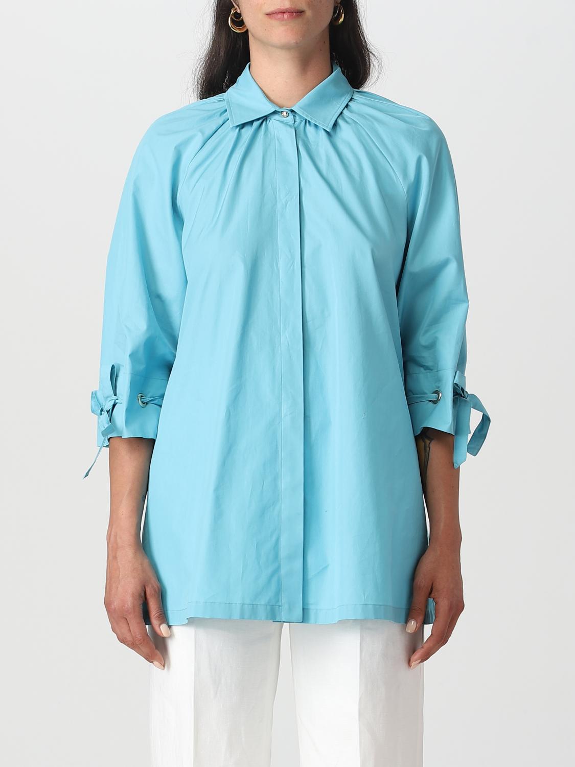 MAX MARA CAMICIA: Camicia Gigi Max Mara in popeline, Blue - Img 1