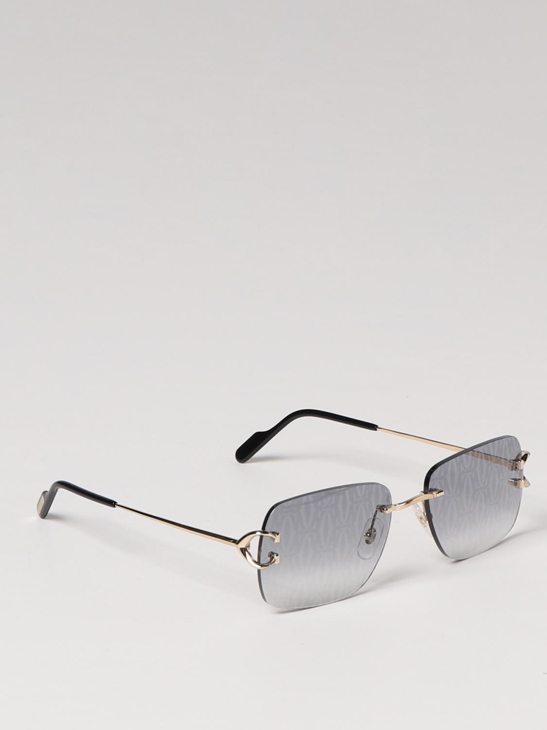 CARTIER OCCHIALI DA SOLE: Occhiali da sole Cartier in metallo con lenti logate , Oro - Img 1