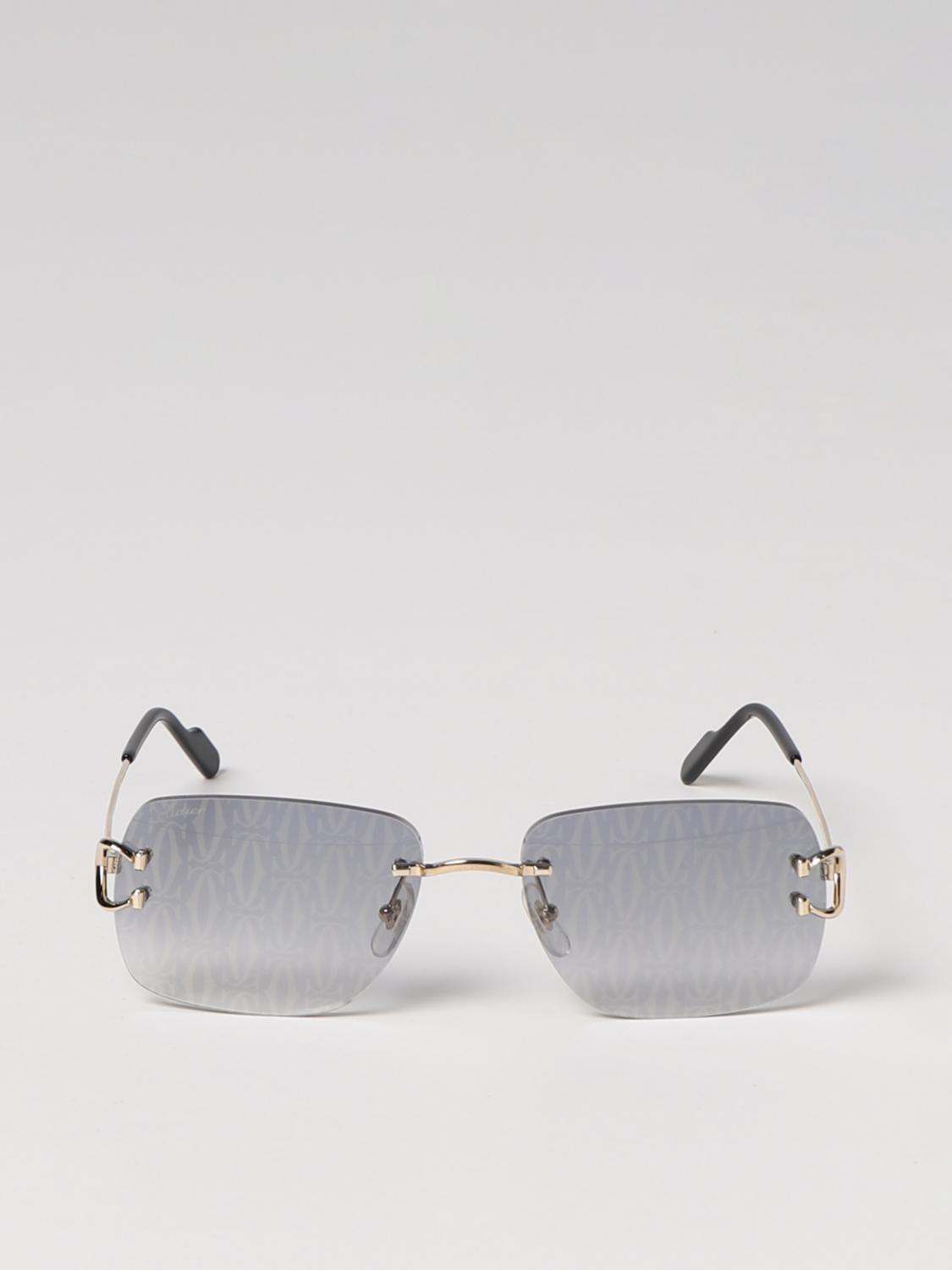 CARTIER OCCHIALI DA SOLE: Occhiali da sole Cartier in metallo con lenti logate , Oro - Img 2