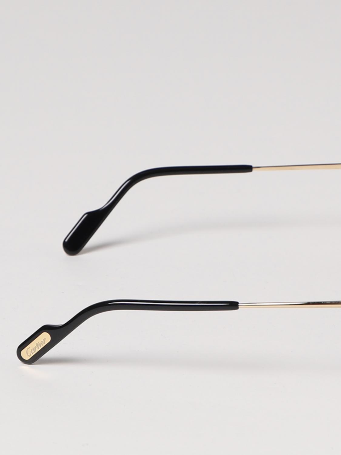 CARTIER OCCHIALI DA SOLE: Occhiali da sole Cartier in metallo con lenti logate , Oro - Img 3