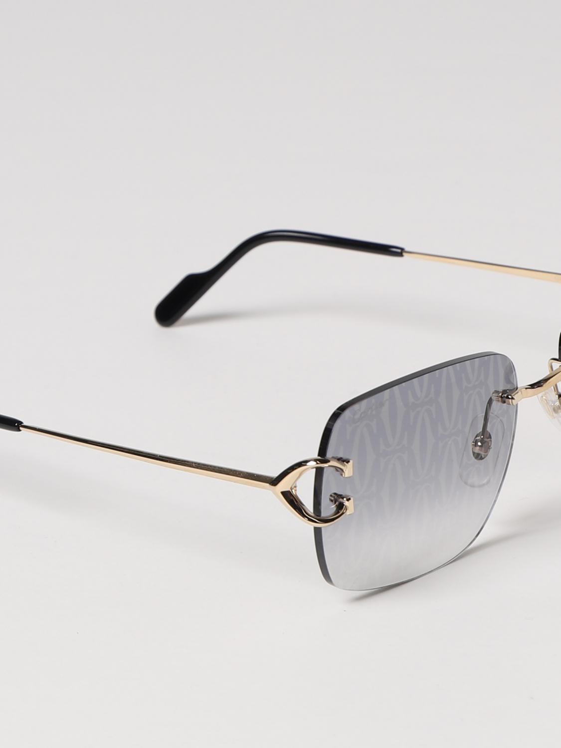 CARTIER OCCHIALI DA SOLE: Occhiali da sole Cartier in metallo con lenti logate , Oro - Img 4