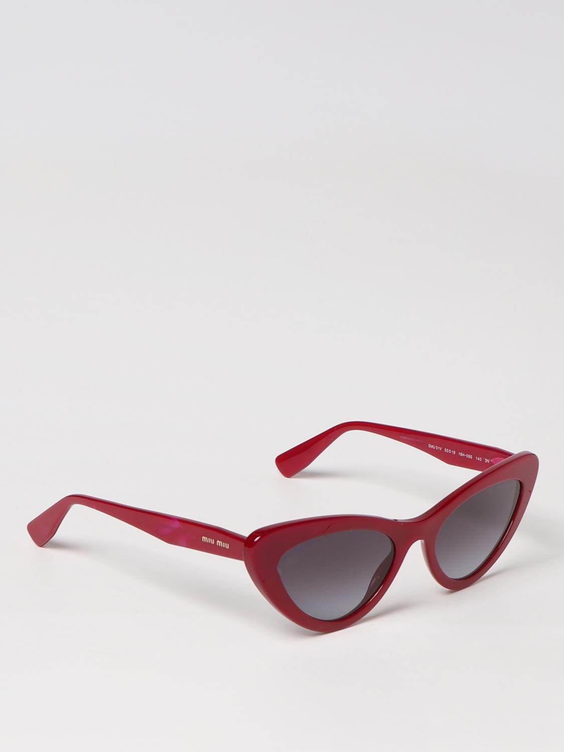 MIU MIU SONNENBRILLE: Brille damen Miu Miu, Burgunderrot - Img 1