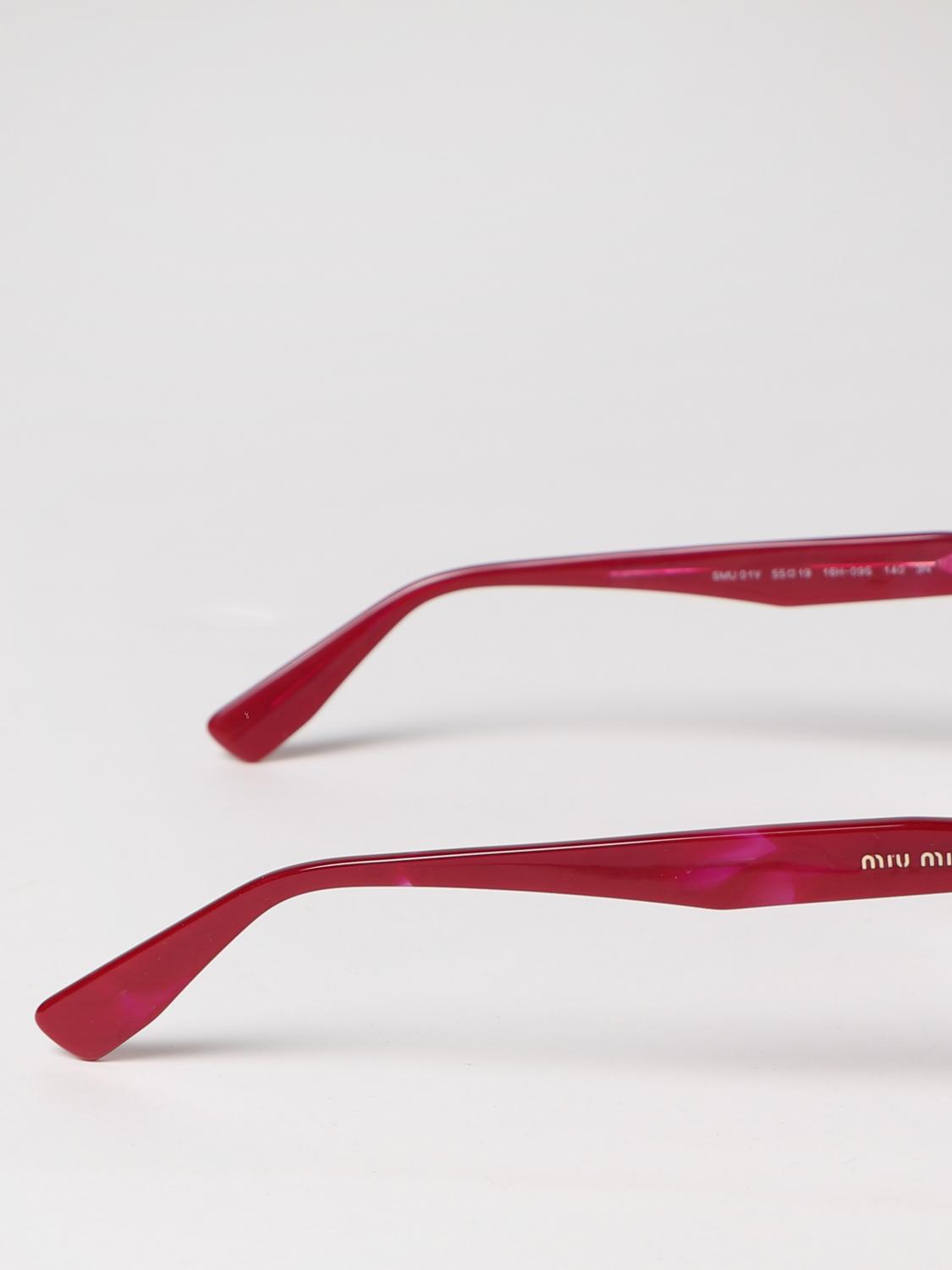 MIU MIU SONNENBRILLE: Brille damen Miu Miu, Burgunderrot - Img 3