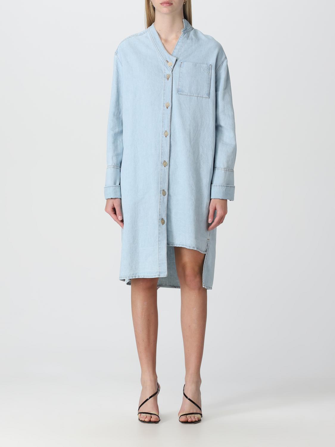 princess polly baby blue dress Loewe Trapeze cotton shirt dress Loewe