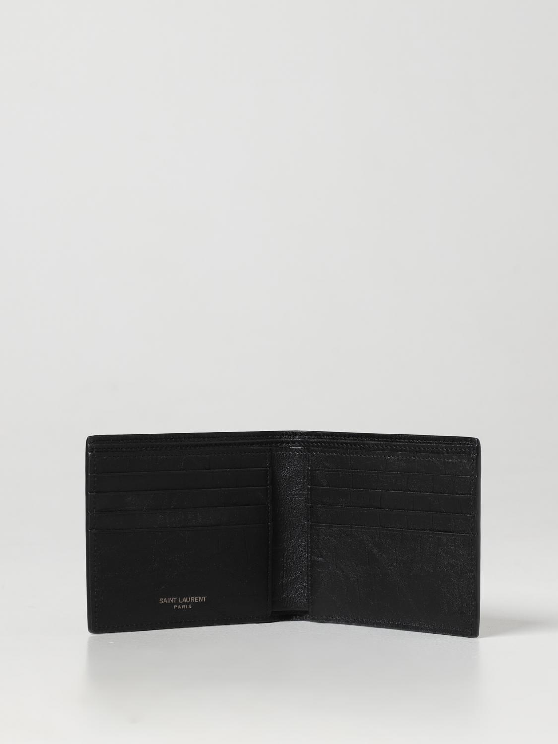 SAINT LAURENT WALLET: Saint Laurent wallet in crocodile print leather, Black - Img 2