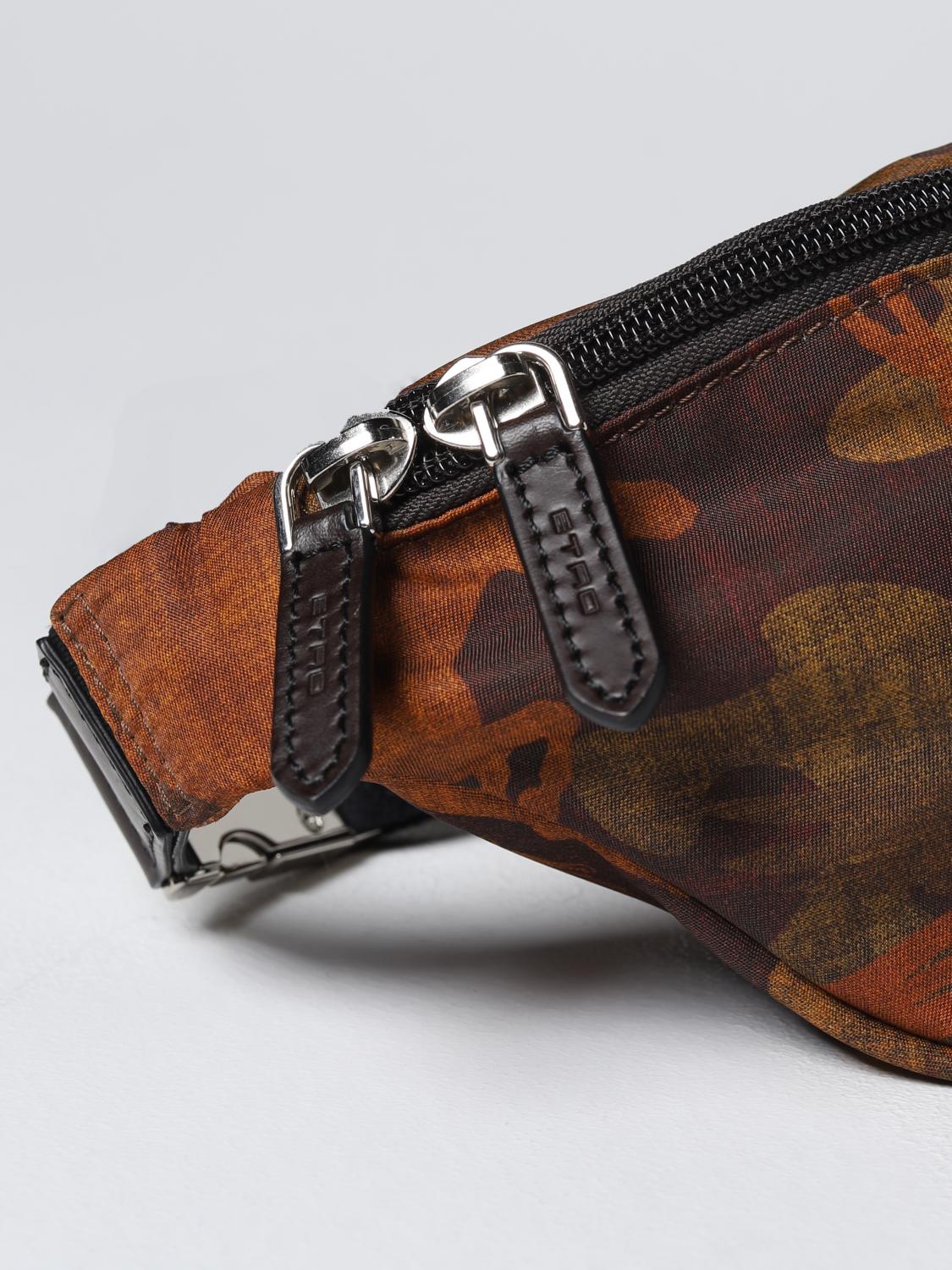 ETRO BELT BAG: Etro pouch in nylon, Brown - Img 3