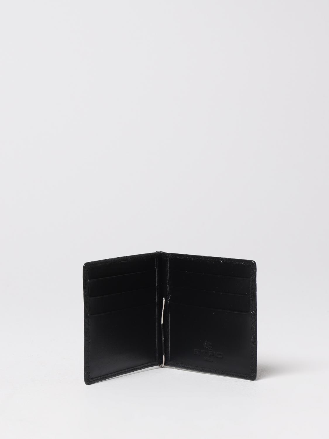 ETRO WALLET: Etro card holder in leather, Black - Img 2