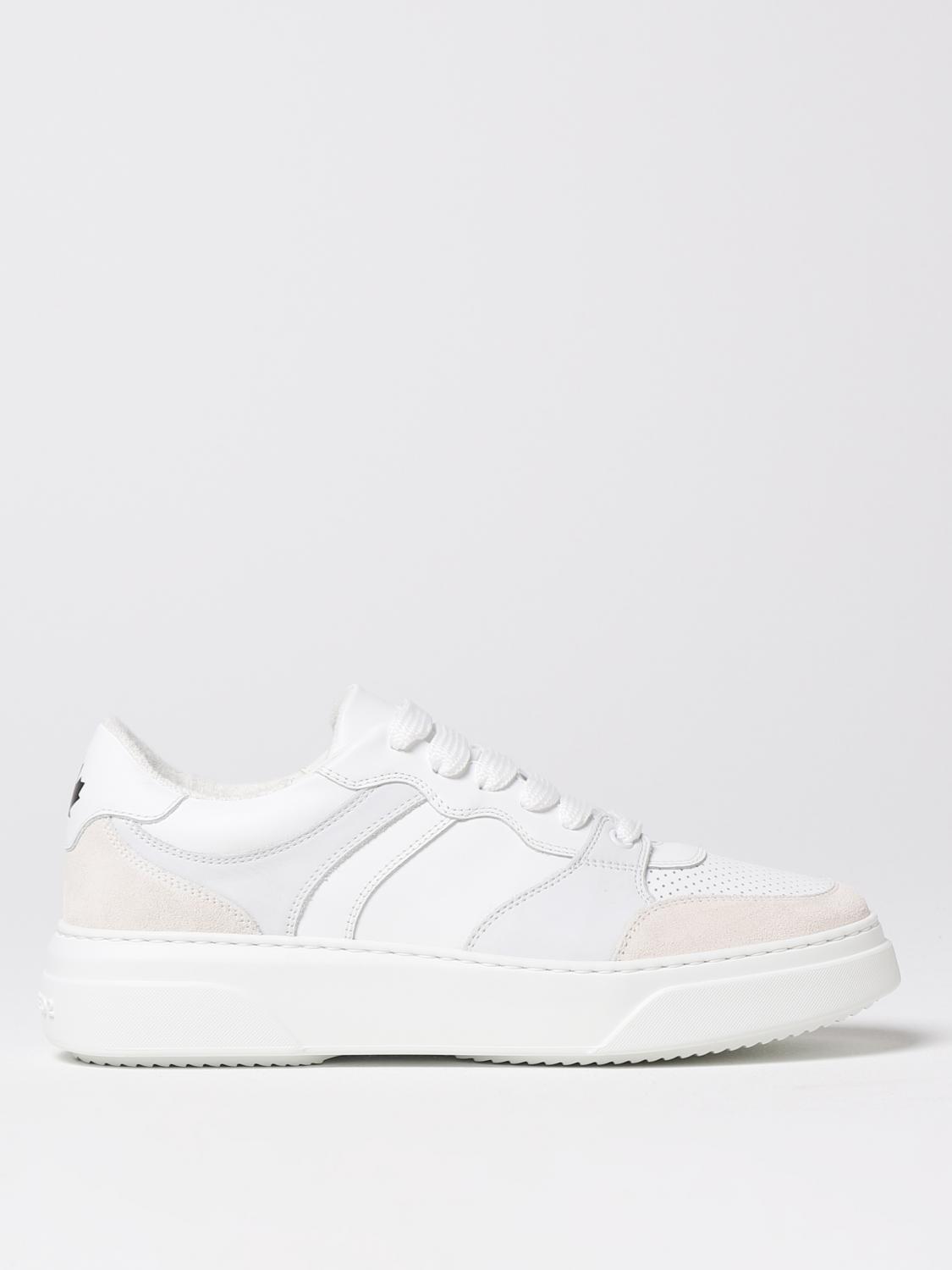DSQUARED2 SNEAKERS: Dsquared2 Bumper sneakers in leather, White - Img 1