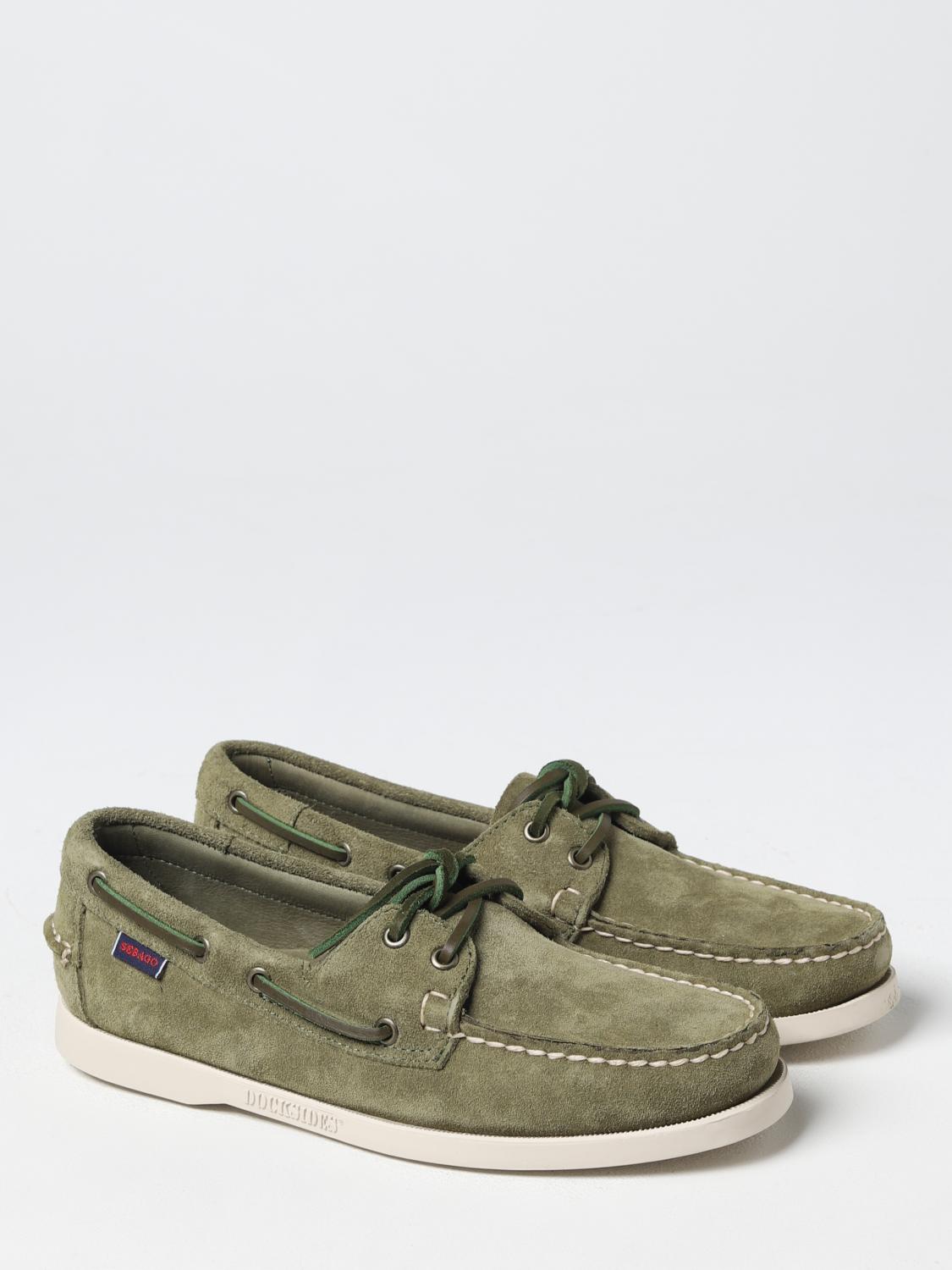 SEBAGO MOCASSINI: Mocassino Portland Dockers x Sebago in camoscio, Verde - Img 2