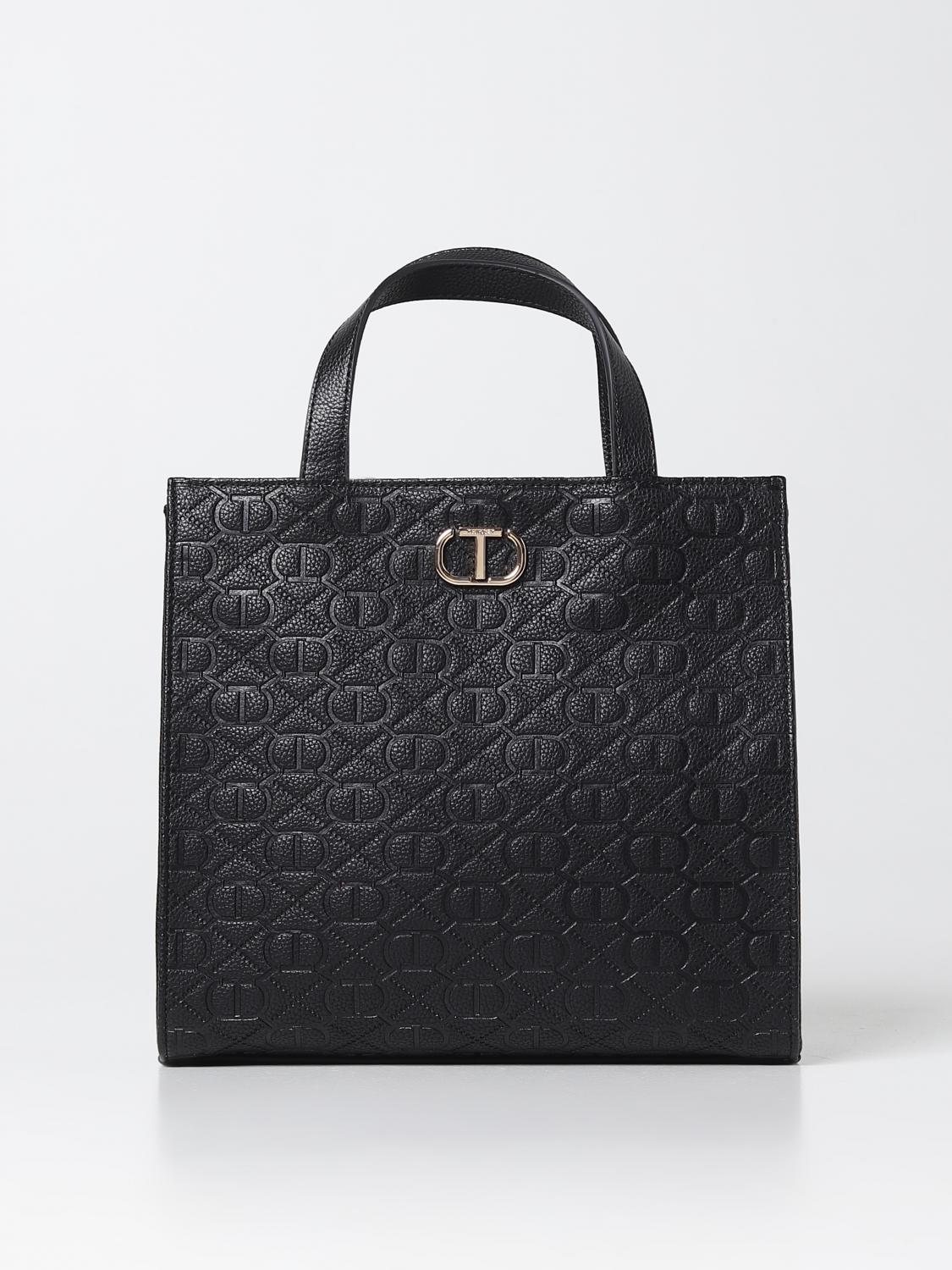 TWINSET HANDBAG: Twinset bag in synthetic leather, Black - Img 1