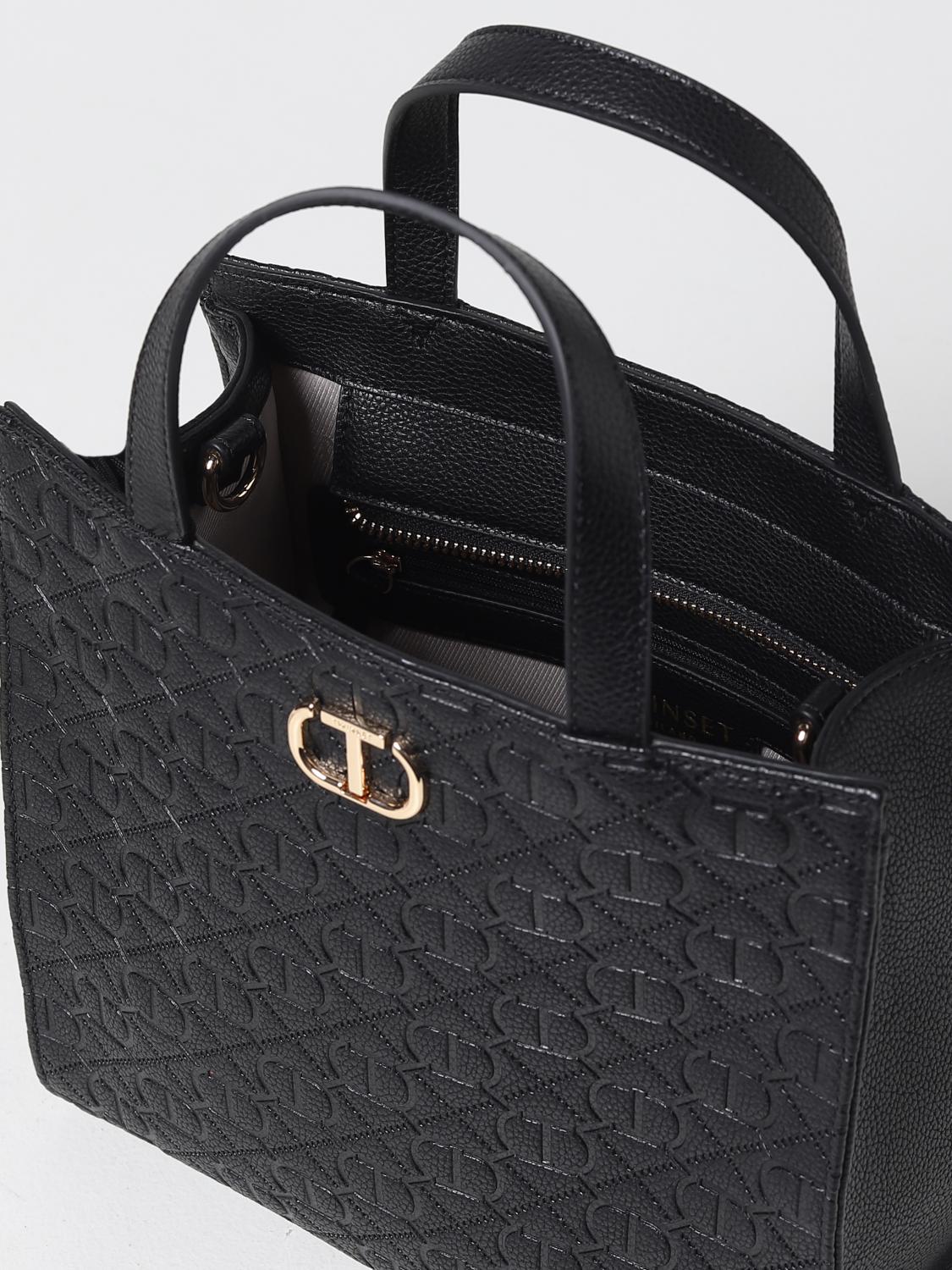 TWINSET HANDBAG: Twinset bag in synthetic leather, Black - Img 3