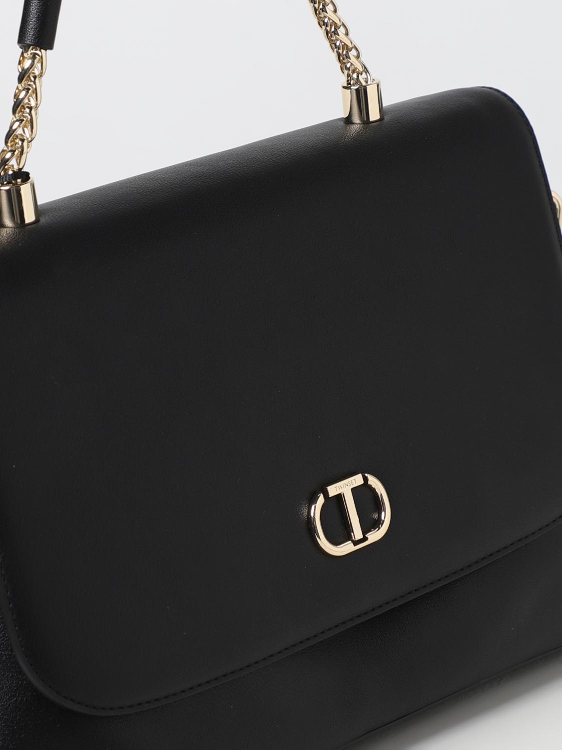 TWINSET HANDBAG: Twinset bag in synthetic leather, Black - Img 3