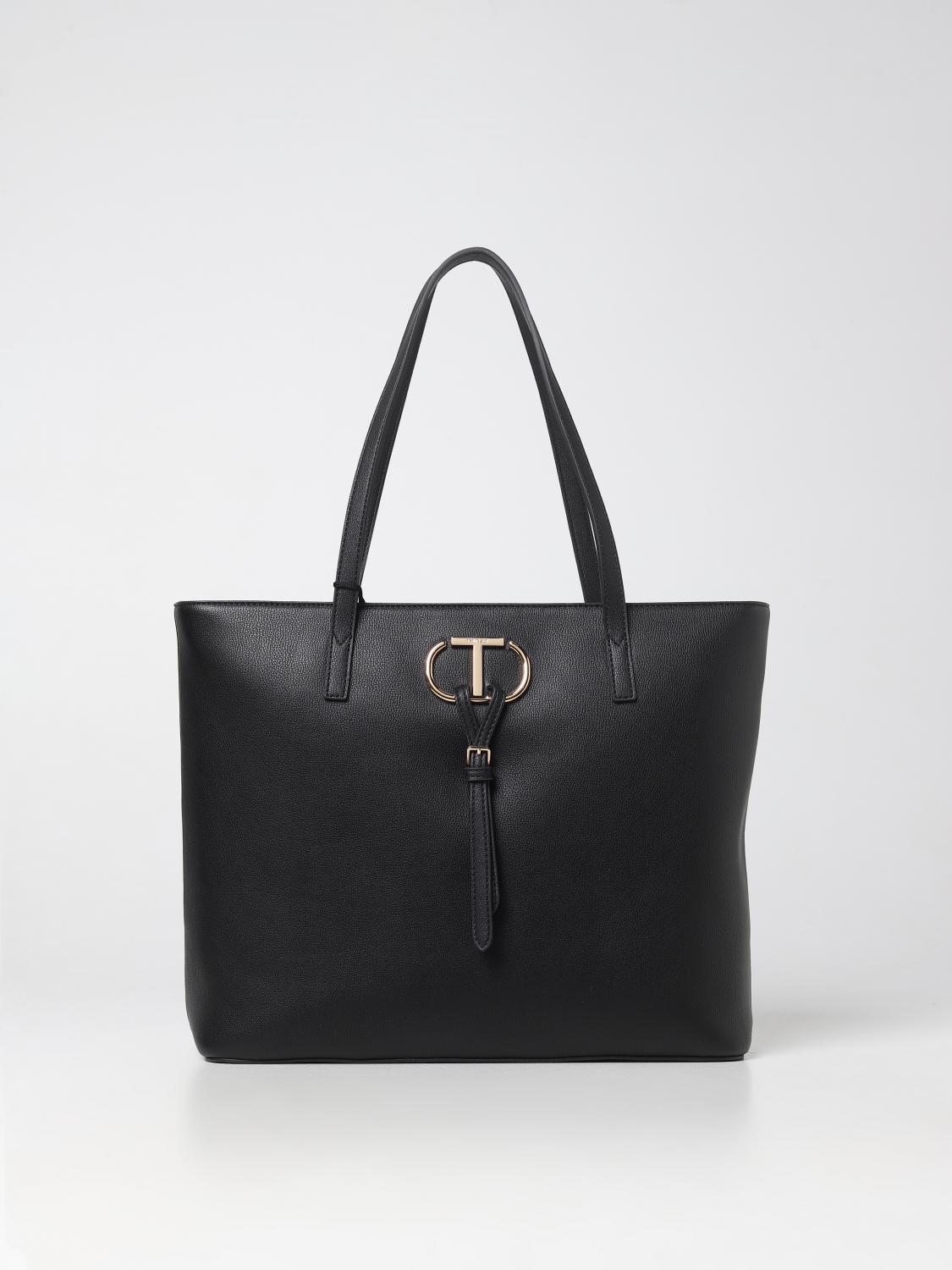 TWINSET TOTE BAG: Twinset bag in synthetic leather, Black - Img 1